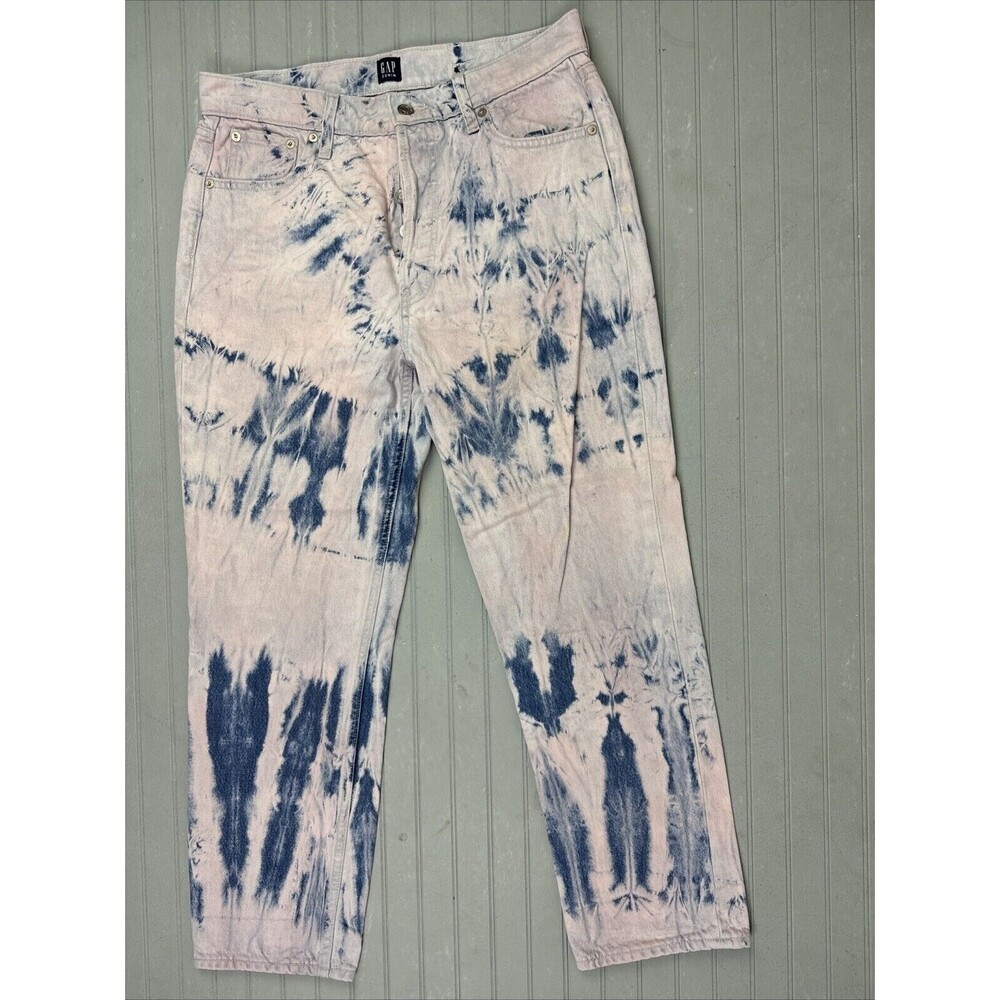 Gap Size 8 29 Womens Jeans Cheeky Straight Tie Dye Pink Blue High Rise Cotton